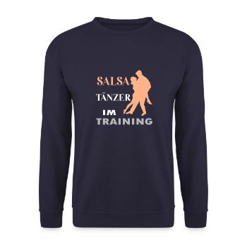 Salsa Tänzer im Training - Unisex Pullover - Navy - Vorne - Alina (178cm) & Michal (187cm)