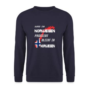 NORWEGEN ANGELN - Unisex Pullover - Navy - Vorne - Alina (178cm) & Michal (187cm)