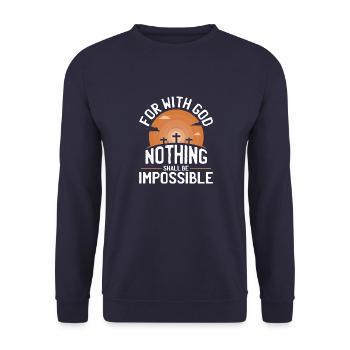 Jésus Proverbe Dieu foi Bible Prière Don - Sweat-shirt Unisexe - marine - Devant - Alina (178cm) & Michal (187cm)