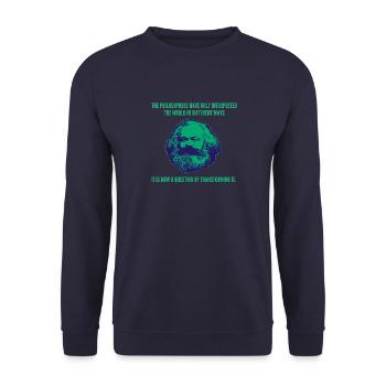 karl marx the philosopher - Sweat-shirt Unisexe - marine - Devant - Alina (178cm) & Michal (187cm)