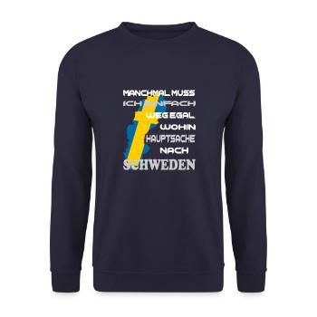 SCHWEDEN ANGELN Urlaub - Unisex Pullover - Navy - Vorne - Alina (178cm) & Michal (187cm)