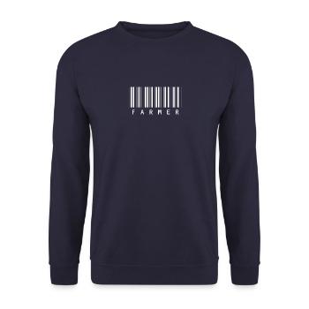 Farmer code à barres agriculteur agriculteur étable cadeau - Sweat-shirt Unisexe - marine - Devant - Alina (178cm) & Michal (187cm)