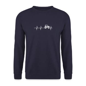 Tracteur battement de coeur trekker champ pays - Sweat-shirt Unisexe - marine - Devant - Alina (178cm) & Michal (187cm)
