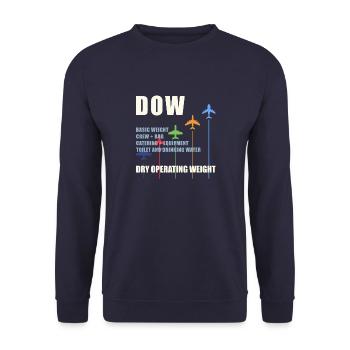 DOW Dry Operating Weight Airplane Weight Gift - Unisex Sweatshirt - navy - Front - Alina (178cm) & Michal (187cm)