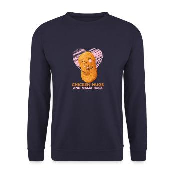 Chicken Nugget And Mamas Hug For Nugget Food Lover - Sweat-shirt Unisexe - marine - Devant - Alina (178cm) & Michal (187cm)