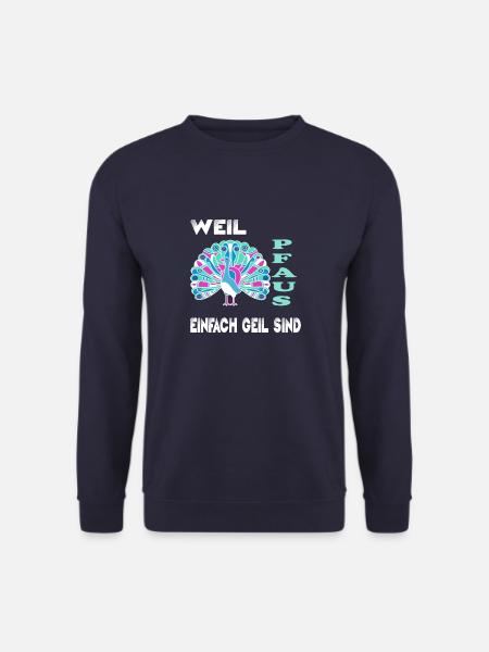 Pfau Pfaus Pfauen - Unisex Pullover - Navy