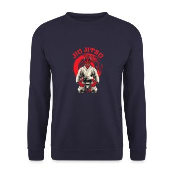 Braztilian Jiu Jitsu Oni démon - Sweat-shirt Unisexe - marine - Devant - Alina (178cm) & Michal (187cm)
