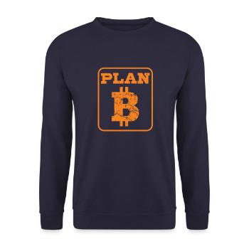 Bitcoin est notre plan B - Sweat-shirt Unisexe - marine - Devant - Alina (178cm) & Michal (187cm)