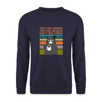 KAFFEE KATZE - Unisex Pullover - Navy - Vorne - Alina (178cm) & Michal (187cm)