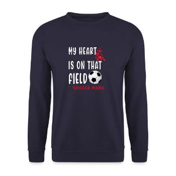 Mon cœur est sur ce terrain Soccer Mama Soccer Mom - Sweat-shirt Unisexe - marine - Devant - Alina (178cm) & Michal (187cm)