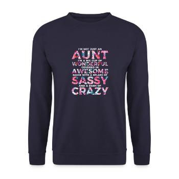 I M Not Just An Aunt Best Aunt Ever Crazy Aunt - Unisex Pullover - Navy - Vorne - Alina (178cm) & Michal (187cm)