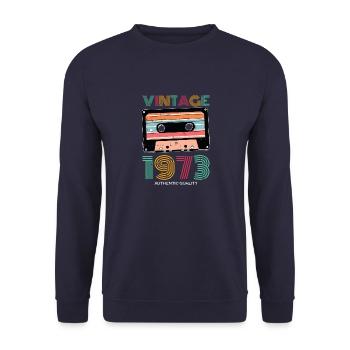 Vintage 1973 73 Anniversaire Rétro Millésime cadeau - Sweat-shirt Unisexe - marine - Devant - Alina (178cm) & Michal (187cm)