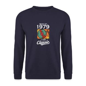 Vintage 1979 79 Anniversaire Rétro Millésime cadeau - Sweat-shirt Unisexe - marine - Devant - Alina (178cm) & Michal (187cm)