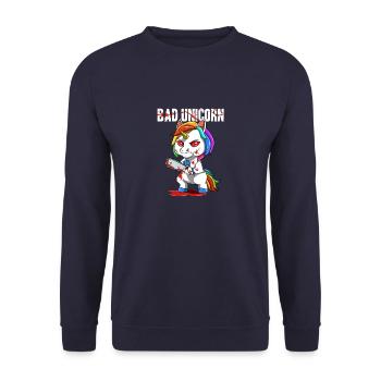 Bad Unicorn Mauvaise licorne tronçonneuse - Sweat-shirt Unisexe - marine - Devant - Alina (178cm) & Michal (187cm)