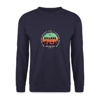 Escanor - The 7 deadly sins Retro - Sweat-shirt Unisexe - marine - Devant - Alina (178cm) & Michal (187cm)