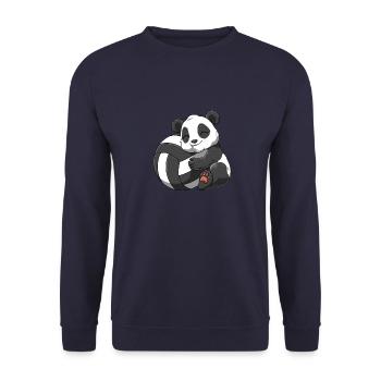 Drôle de volley-ball panda - Sweat-shirt Unisexe - marine - Devant - Alina (178cm) & Michal (187cm)