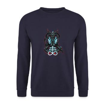 Baphomet Satan Lucifer - Unisex Sweatshirt - navy - Front - Alina (178cm) & Michal (187cm)