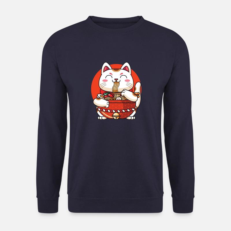 Ramen Maneki Neko Cat - Unisex Sweatshirt - navy