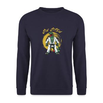 BJJ Jiu Jitsu Trex - Sweat-shirt Unisexe - marine - Devant - Alina (178cm) & Michal (187cm)
