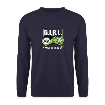 Jeux Gamer Fille Fille Sort Game Cadeau - Sweat-shirt Unisexe - marine - Devant - Alina (178cm) & Michal (187cm)