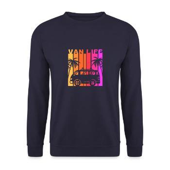 Van life - camper van lifestyle - Unisex Sweatshirt - navy - Front - Alina (178cm) & Michal (187cm)