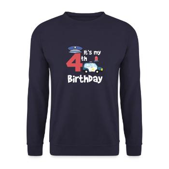 Police 4ème anniversaire année jeune enfant cadeau - Sweat-shirt Unisexe - marine - Devant - Alina (178cm) & Michal (187cm)