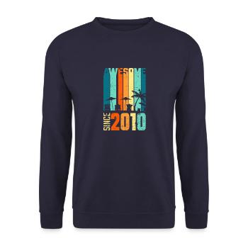 Vintage 2010 10 Anniversaire rétro millésime cadeau - Sweat-shirt Unisexe - marine - Devant - Alina (178cm) & Michal (187cm)