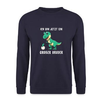 Ich bin jetzt ein Großer Bruder - Unisex Pullover - Navy - Vorne - Alina (178cm) & Michal (187cm)