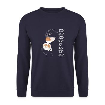 Bartista Barista Beard Coffee Caffeine Gift - Unisex Sweatshirt - navy - Front - Alina (178cm) & Michal (187cm)