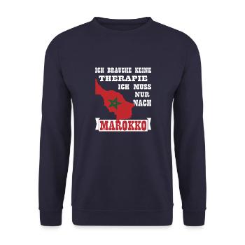 Marokko Afrika Marrokaner Geschenk - Unisex Pullover - Navy - Vorne - Alina (178cm) & Michal (187cm)