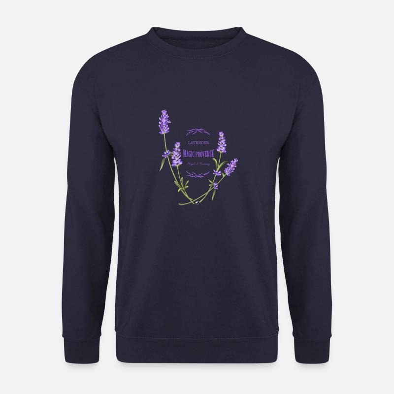 Lavendel Blumen Abbildung mit Inschrift - Unisex Pullover - Navy