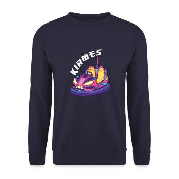 Autoscooter Kirmes Showman Gift - Unisex Sweatshirt - navy - Front - Alina (178cm) & Michal (187cm)