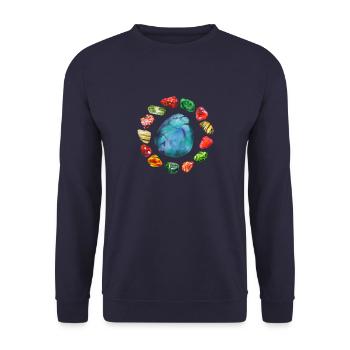 Mineralien Steine Geologie Sammler Mineral Geologe - Unisex Pullover - Navy - Vorne - Alina (178cm) & Michal (187cm)