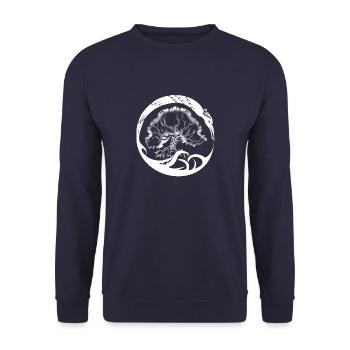 Celtic Ireland Viking Celtic Knot Pattern Tree - Unisex Sweatshirt - navy - Front - Alina (178cm) & Michal (187cm)