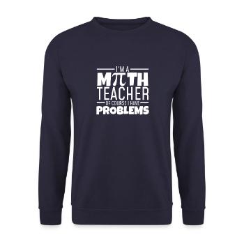 Teaching Teacher Teaching Teacher Math School Gift - Unisex Sweatshirt - navy - Front - Alina (178cm) & Michal (187cm)