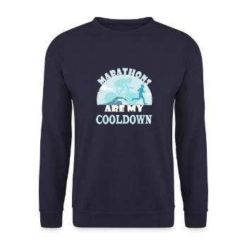 Triathlon gift swimming race cycling - Unisex Sweatshirt - navy - Front - Alina (178cm) & Michal (187cm)