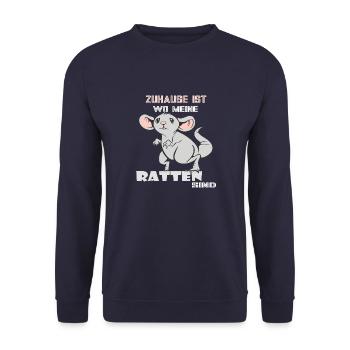 Rat Rat Rodent - Unisex Sweatshirt - navy - Front - Alina (178cm) & Michal (187cm)