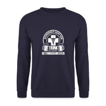 Trink Geschenk Notarzt Krankenwagen Medizin - Unisex Pullover - Navy - Vorne - Alina (178cm) & Michal (187cm)