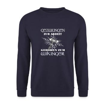 Wikinger Walhalla Geschenk Kostüm - Unisex Pullover - Navy - Vorne - Alina (178cm) & Michal (187cm)