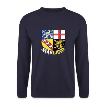 Saarland Saarländer Saarbrücken Flag Gift - Unisex Sweatshirt - navy - Front - Alina (178cm) & Michal (187cm)