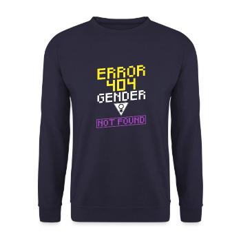 Funny non-binary sex not found - Unisex Sweatshirt - navy - Front - Alina (178cm) & Michal (187cm)