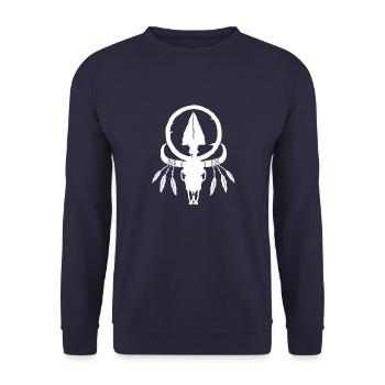 Indianer Ureinwohner Traumfänger Cowboy Western - Unisex Pullover - Navy - Vorne - Alina (178cm) & Michal (187cm)
