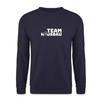 Small Builder Young House Building Team Crew Gift - Unisex Sweatshirt - navy - Front - Alina (178cm) & Michal (187cm)
