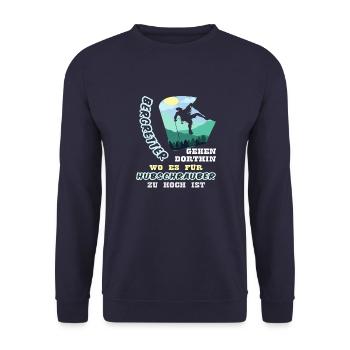 Bergretter Geschenk Bergrettung Wanderer - Unisex Pullover - Navy - Vorne - Alina (178cm) & Michal (187cm)