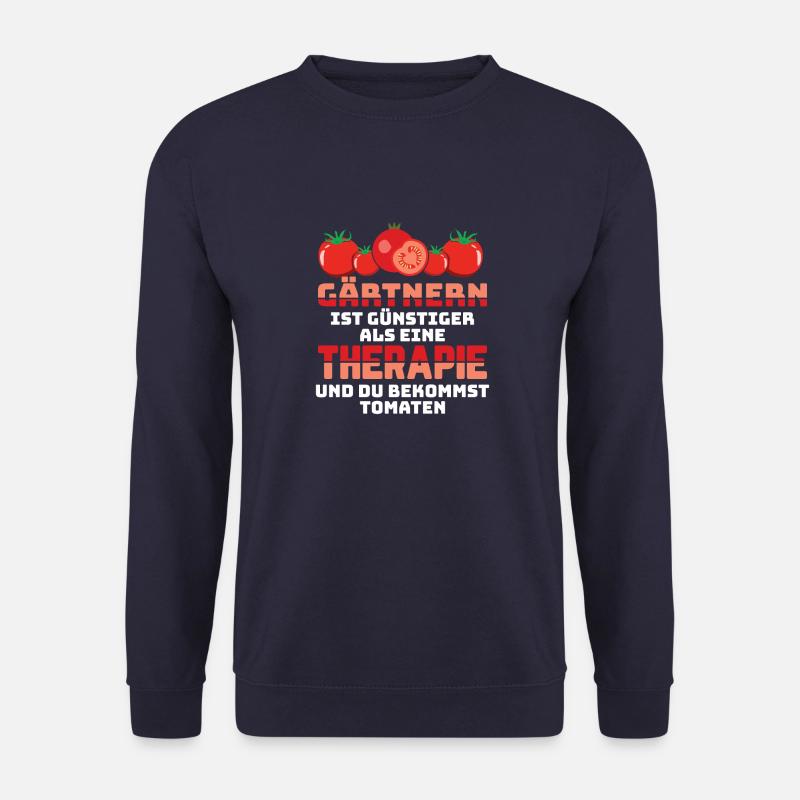 Gärtner Gärtnern Therapie Garten Spruch Geschenk - Unisex Pullover - Navy