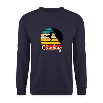 climbing bouldering rock climbing mountain sports - Unisex Sweatshirt - navy - Front - Alina (178cm) & Michal (187cm)
