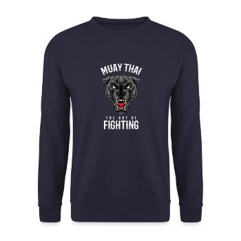 Muay Thai Panther Martial Arts - Unisex Sweatshirt - navy - Front - Alina (178cm) & Michal (187cm)