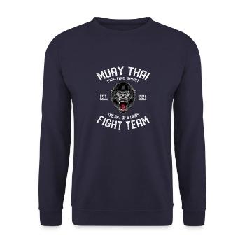 Muay Thai Gorilla Thai boxer and kickboxer - Unisex Sweatshirt - navy - Front - Alina (178cm) & Michal (187cm)