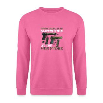 Promenades romantiques dans le magasin d'armes pour les amateurs d'armes à feu ou de munitions - Sweat-shirt Unisexe - rose - Devant