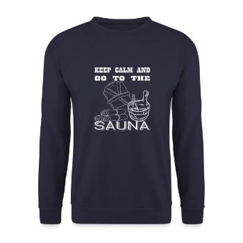 Sauna infusion sauna gift - Unisex Sweatshirt - navy - Front - Alina (178cm) & Michal (187cm)
